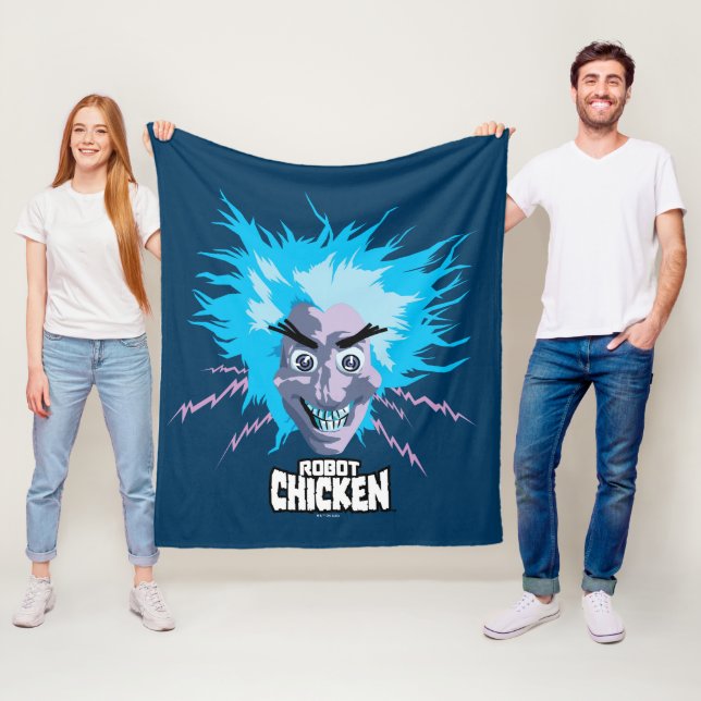 Robot Chicken Scientist Head Graphic Fleece Blanket (In Situ)