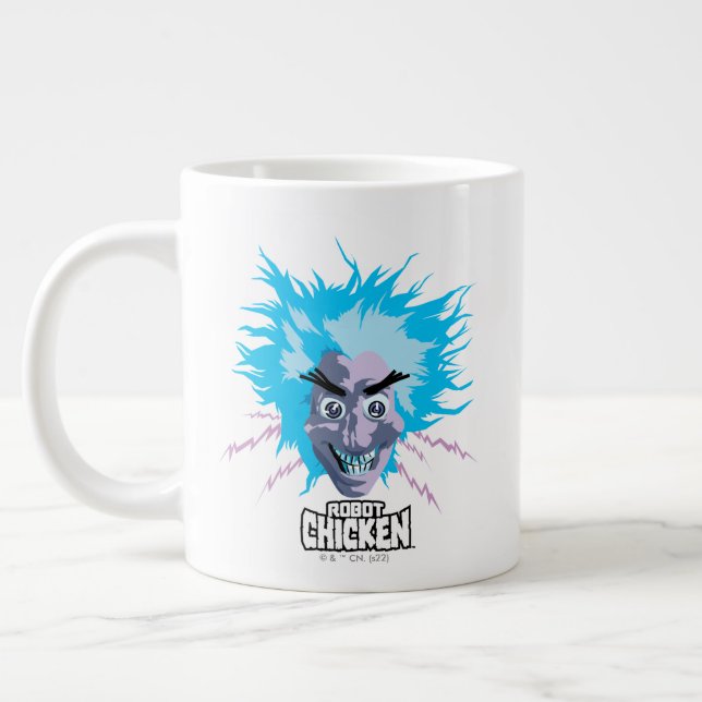 Robot Chicken Scientist Head Graphic Giant Coffee Mug (Left)