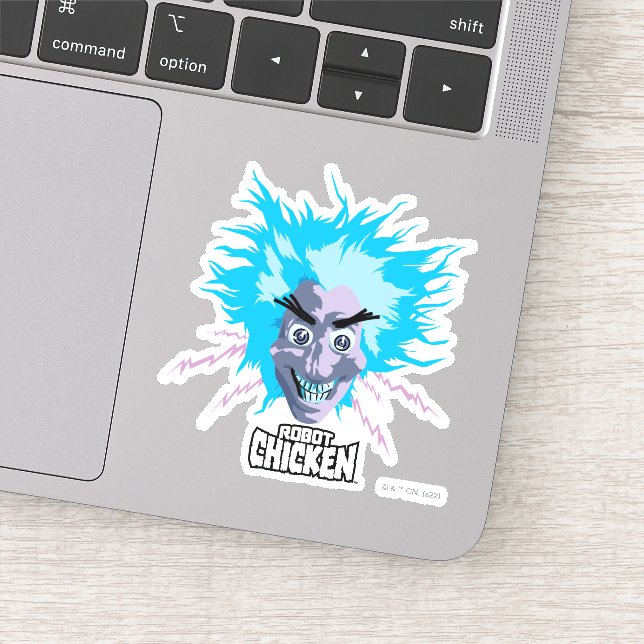 Robot Chicken Scientist Head Graphic Sticker (Detail)