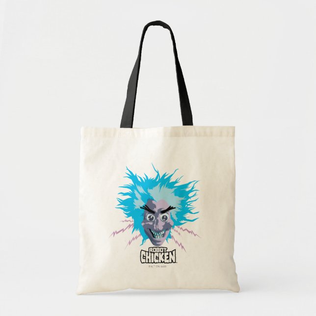 Robot Chicken Scientist Head Graphic Tote Bag (Front)