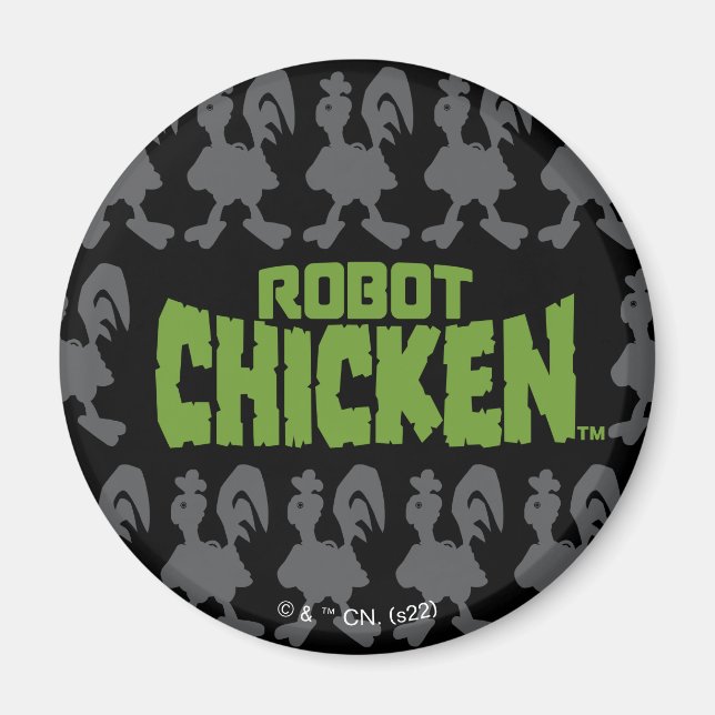 Robot Chicken Silhouette Pattern Magnet (Front)