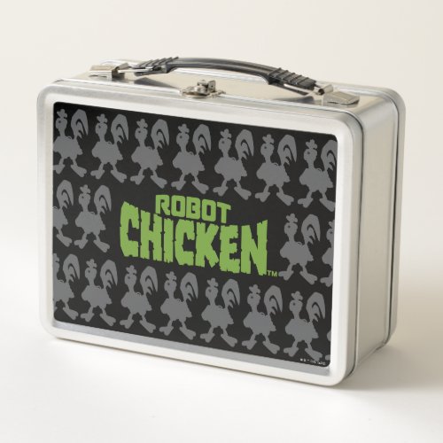Robot Chicken Silhouette Pattern Metal Lunch Box