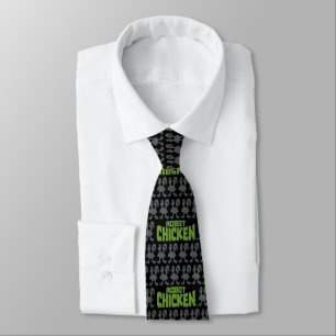 Robot Chicken Silhouette Pattern Neck Tie
