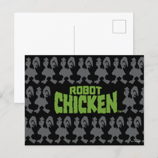 Robot Chicken Silhouette Pattern Postcard