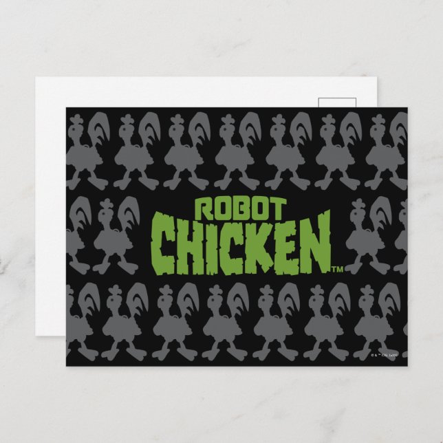 Robot Chicken Silhouette Pattern Postcard (Front/Back)
