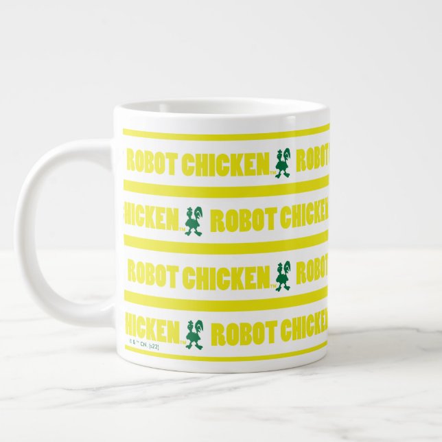 Robot Chicken Stripe Pattern Giant Coffee Mug (Left)