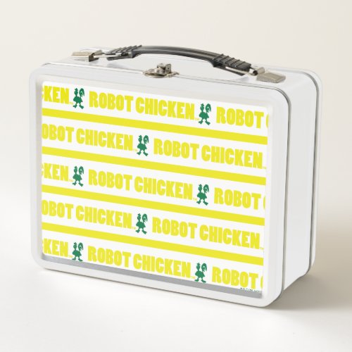 Robot Chicken Stripe Pattern Metal Lunch Box
