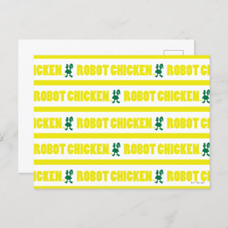 Robot Chicken Stripe Pattern Postcard