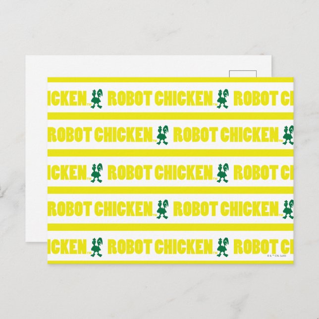 Robot Chicken Stripe Pattern Postcard (Front/Back)