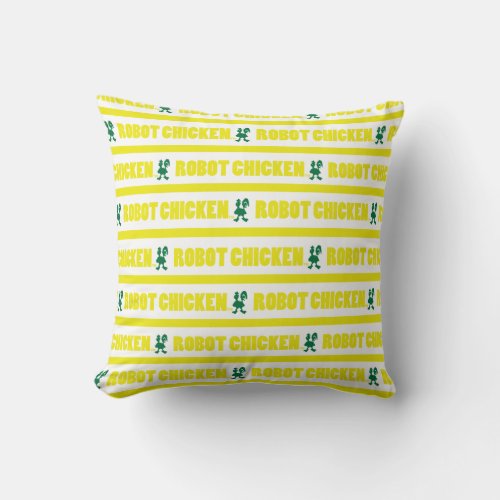 Robot Chicken Stripe Pattern Throw Pillow
