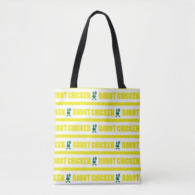 Robot Chicken Stripe Pattern Tote Bag (Front)