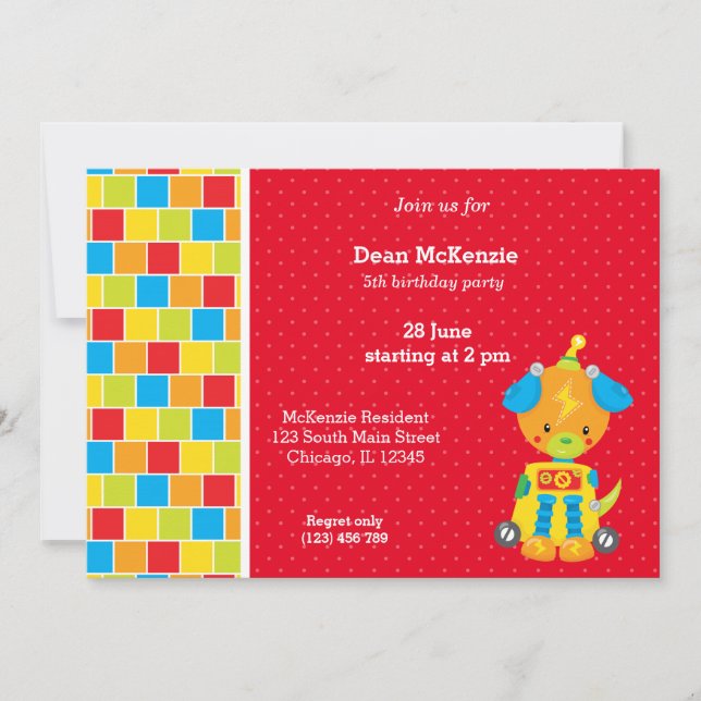 Robot * choose background color invitation (Front)