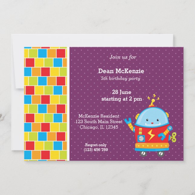 Robot * choose background color invitation (Front)