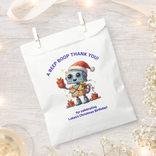 Robot Christmas Birthday Favor Bag / Editable