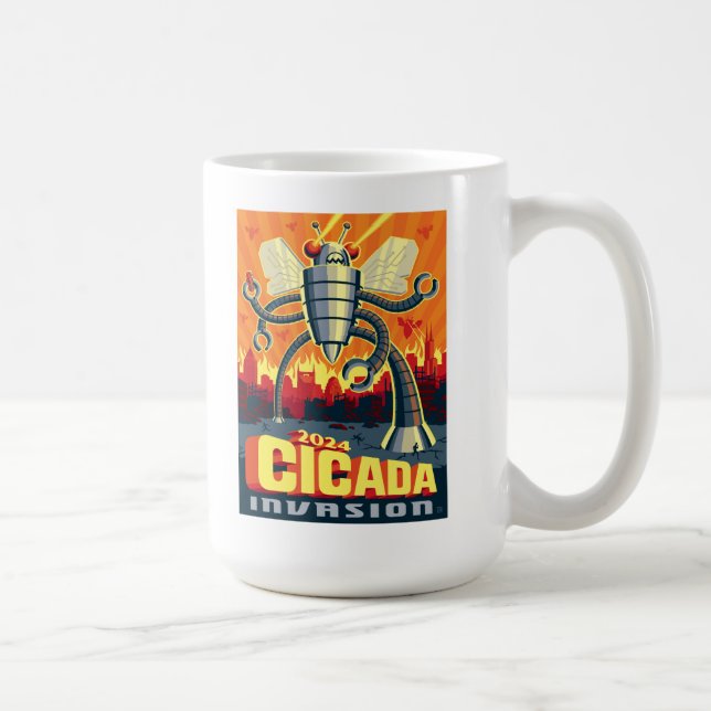 Robot Cicada Coffee Mug (Right)