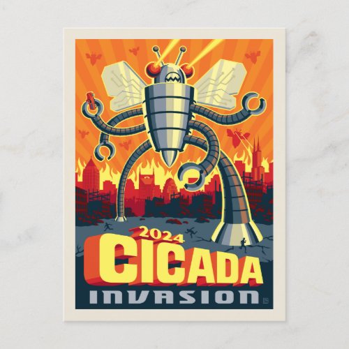 Robot Cicada Postcard