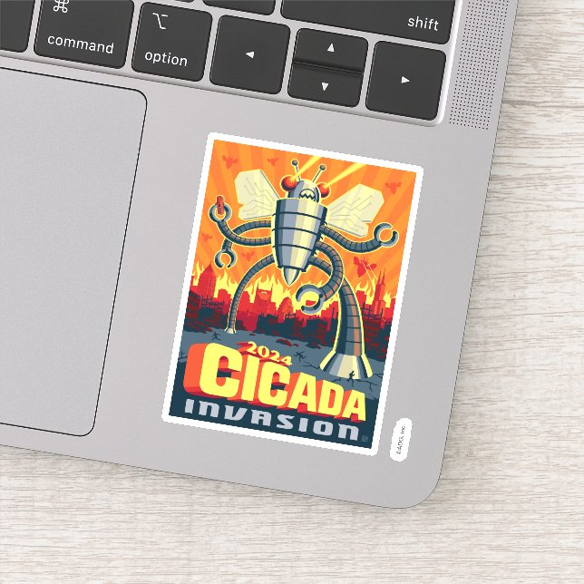 Robot Cicada Sticker (Detail)