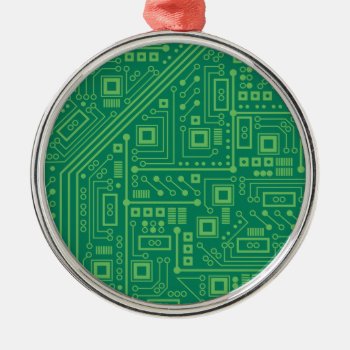 Robot Circuit Board Metal Ornament by robyriker at Zazzle
