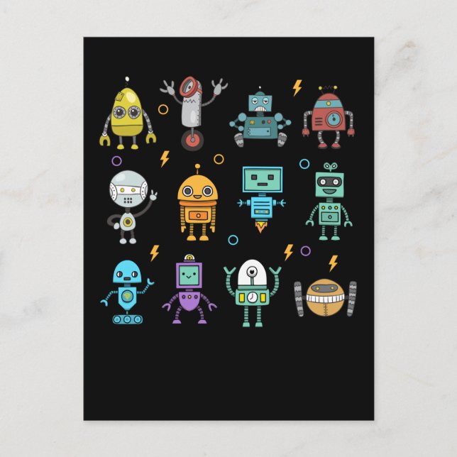 Robot Collection Funny Robotics Postcard (Front)