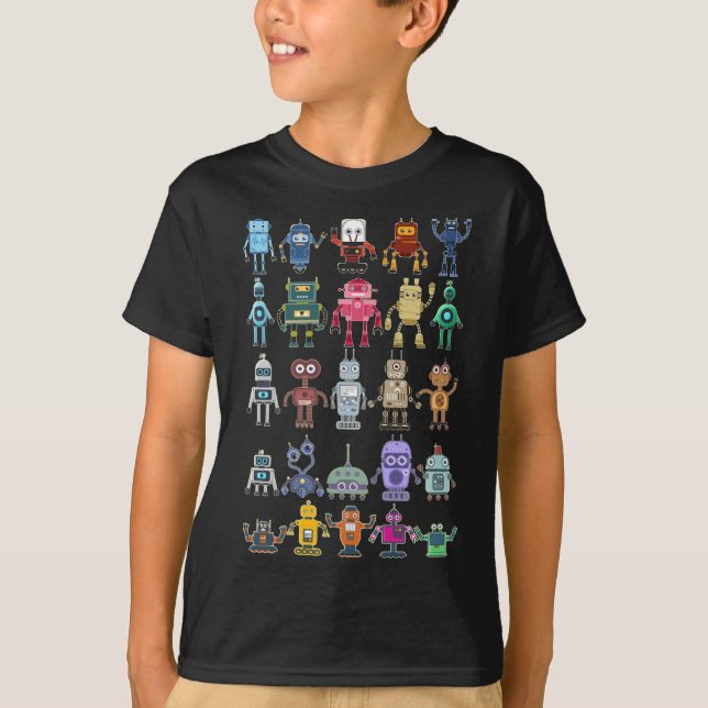 Robot Collection Science Technology Robots T-Shirt (Front)