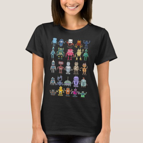 Robot Collection Science Technology Robots T_Shirt