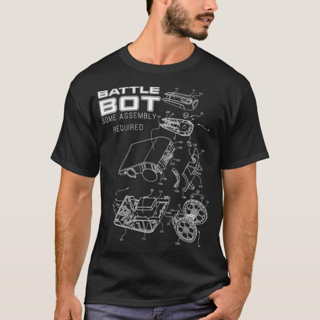 Robot Combat Fighting Battle Bots Patent Style  T-Shirt (Front)