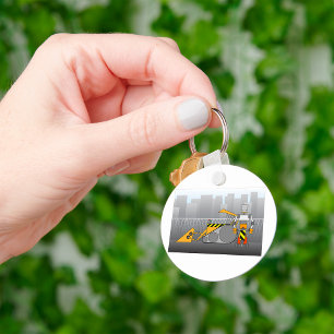 Robot Construction Worker Keychain