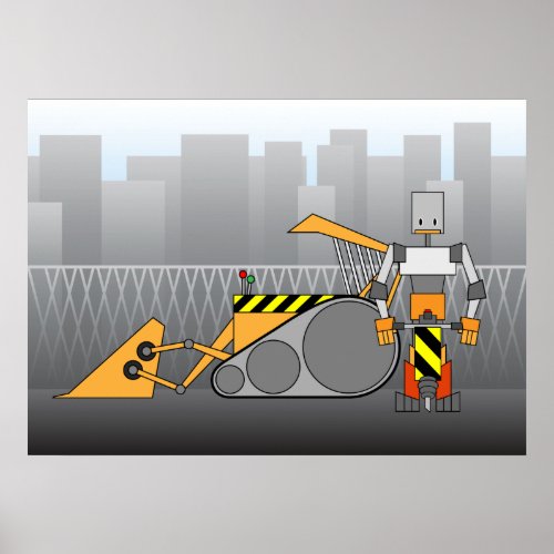 Robot Construction Worker Poster