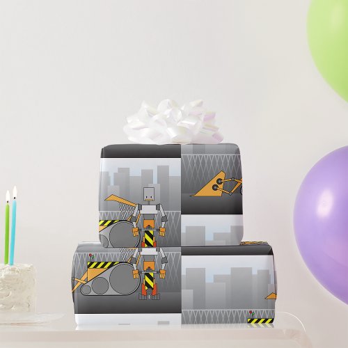 Robot Construction Worker Wrapping Paper