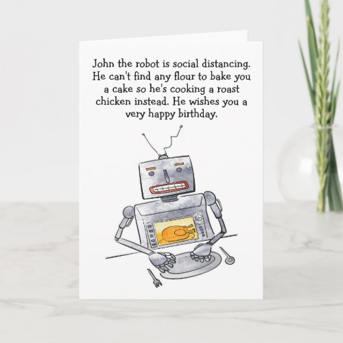 Robot cooking birthday card