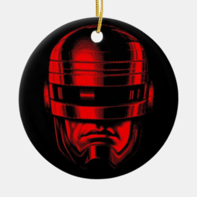 Robot Cop Helmet Ceramic Ornament (Front)
