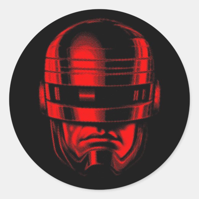 Robot Cop Helmet Classic Round Sticker (Front)