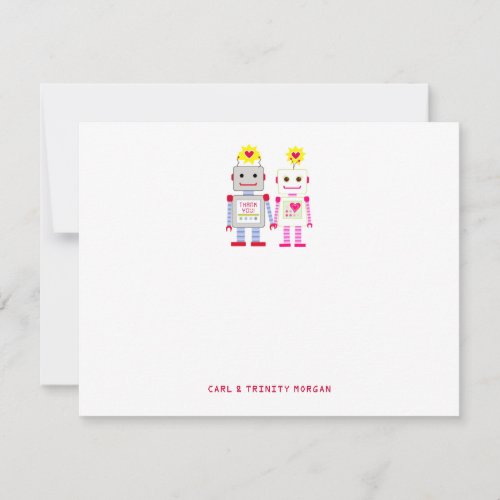 Robot Couple Thank You Note Cards Personalized Invite