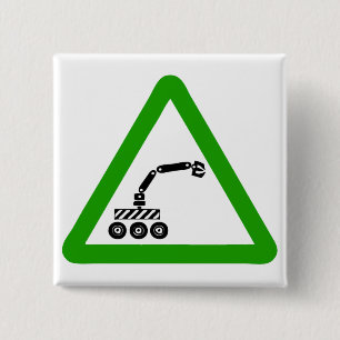 Robot Crossing Warning Sign Button