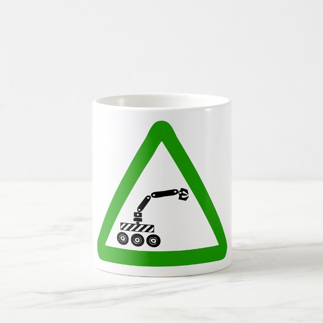 Robot Crossing Warning Sign Coffee Mug (Creator Uploaded)