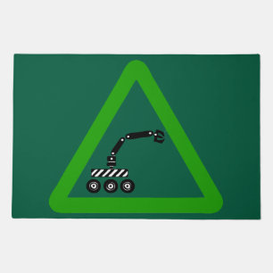 Robot Crossing Warning Sign Doormat