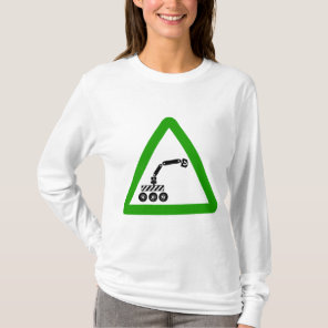 Robot Crossing Warning Sign T-Shirt