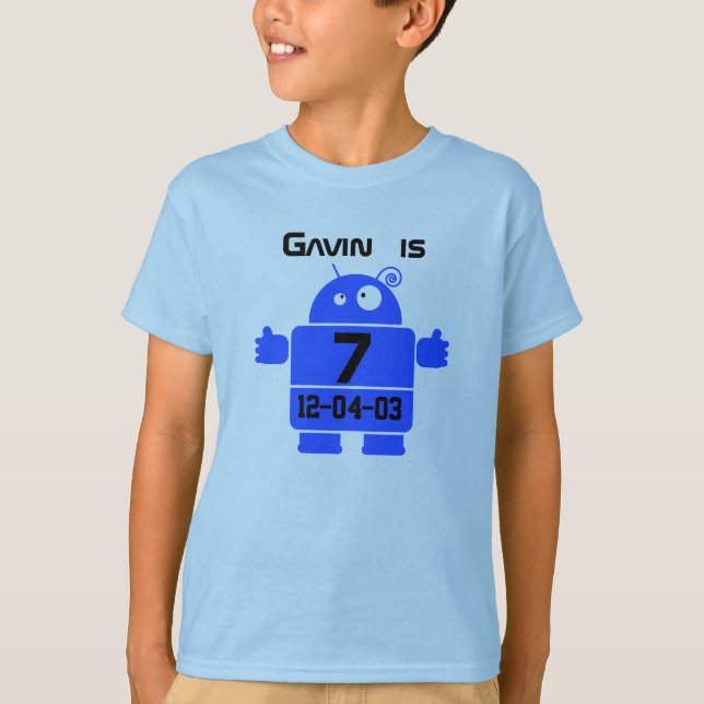 Robot Customizable Birthday T-shirt (Front)