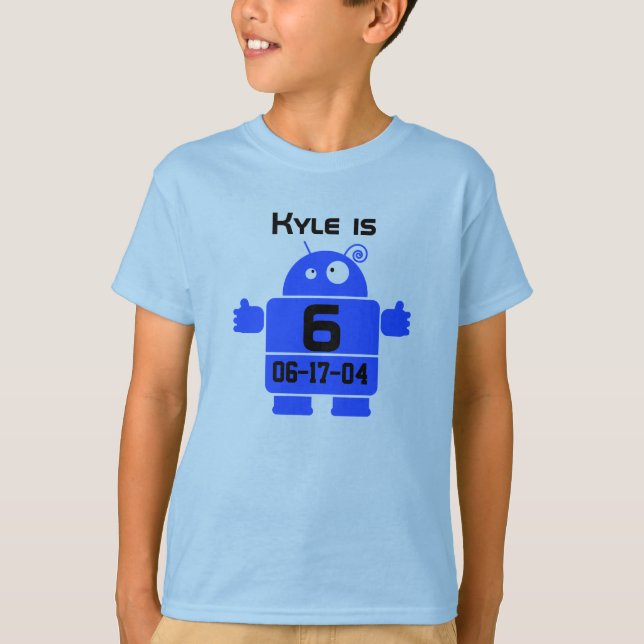 Robot Customizable Birthday T-shirt (Front)