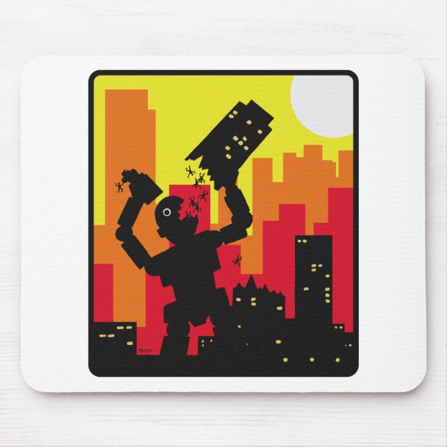 Robot Destroy Mouse Pad (Front)