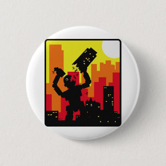 Robot Destroy Pinback Button