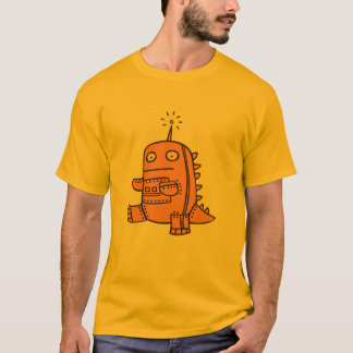 Robot Dino - Orange T-Shirt