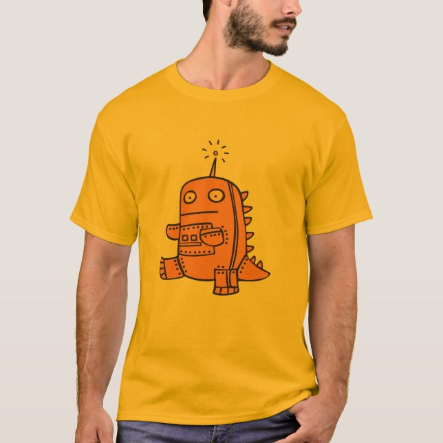Robot Dino - Orange T-Shirt (Front)
