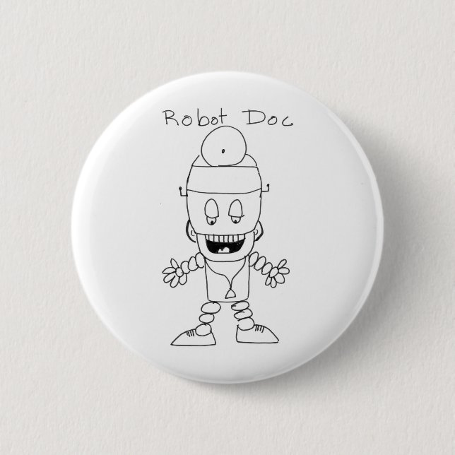 Robot Doctor Pinback Button (Front)