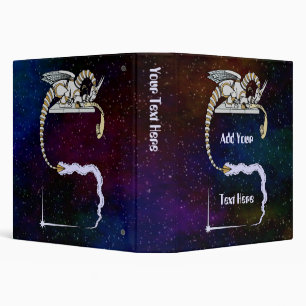 Robot Dragon Writing in Scroll 3 Ring Binder