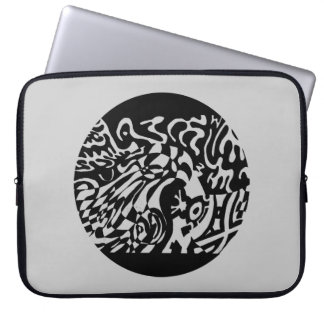 "Robot Dreams" B&W Abstract  Art Laptop Sleeve