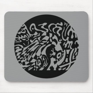 "Robot Dreams" B&W Abstract Art Mouse Pad