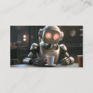 robot drinking coffee loyalty card