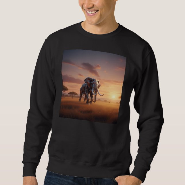 Robot Elephant at Sunset Sweatshirt (Front)