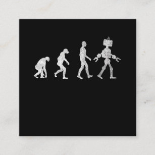 Robot Evolution Ape Monkey Human Funny Square Business Card